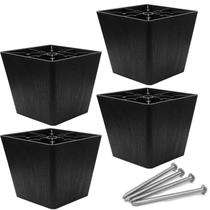 Pés para Móveis suiwotin 10 cm Pretos de Plástico, 4 Peças, Rosqueáveis