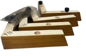 pés para sofá madeira / kit 4 cantoneira mel c/ sapata plástica