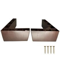 Pes Para Sofa Tipo Cantoneira Marrom Kit 08 Pes com Parafusos