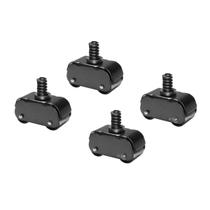 Pés Rodízio Extra Forte para Geladeira e Fogão Kit Com 04 Un Preto