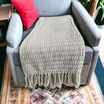 Peseira De Cama Favo De Mel Com Franjas Decoração Luxuosa