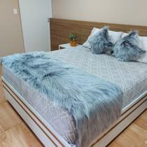 Peseira Decorativa Luxo para Cama Queen Casal em Pelúcia Pelo Alto de 7 Cm - 2,00 X 0,50 M - S DECOR