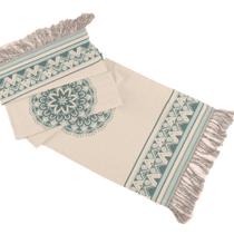 Peseira Decorativa Turin com Franja 58% Algodão / 42% Poliéster - Mandala Verde