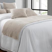 Peseira Flannel King 55 X 230 - Adomes Bege