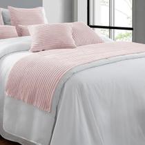 Peseira Flannel King 55 X 230 - Adomes Rosa