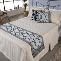 Peseira Jacquard Grécia para cama Queen - Kit 5 Peças