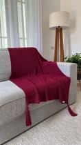 Peseira Manta Decorativa Pompom Sofá Sala Cama Luxo Tricot 150x90cm