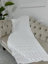 Peseira Manta Trança Sala Cama King Sofa Tricot 260x60cm