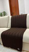 Peseira Manta Trança Tricot Cama Solteiro 160x60cm Madrid