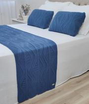 PESEIRA MANTA TRICO CAMA KING 260X60cm +2 CAPA ALMOFADA 60x40cm C11