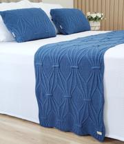 PESEIRA MANTA TRICO CAMA KING 260X60cm + 2 CAPAS DE ALMOFADA