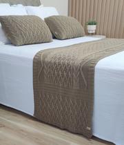 PESEIRA MANTA TRICO CASAL QUEEN 230X60cm +2 CAPA DE ALMOFADA C6