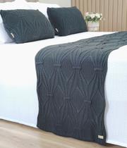 PESEIRA MANTA TRICO CASAL QUEEN 230X60cm +2 CAPA DE ALMOFADA