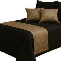 Peseira para Cama Casal Jacquard Manta Xale com Almofadas