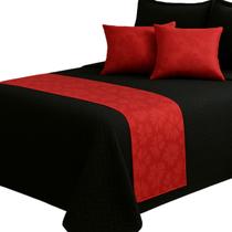 Peseira para Cama Casal Jacquard Manta Xale com Almofadas