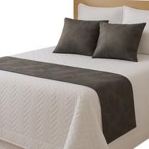 Peseira para Cama Queen Jacquard Manta Xale com Almofadas