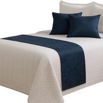 Peseira para Cama Queen Jacquard Manta Xale com Almofadas