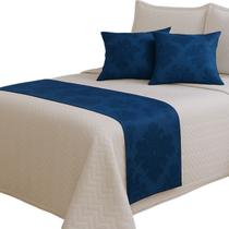 Peseira para Cama Solteiro Jacquard Manta Xale com Almofadas