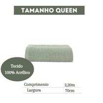 Peseira Queen Tricô Verde Decoração Cama Luxo Premium Crochê