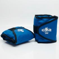 Pesinho Peso 2kg de Perna Caneleira Casa Fortalecimento Gluteo Levantamento Reabilitação Yoga Flexora Abdutora Extensora Treino Panturrilha Azul