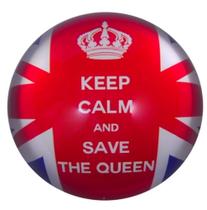 Peso de papel c/vidro estampa keep calm inglaterra