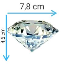 Peso de Papel Diamante de Vidro Transparente 7,8-8cm 0,290g - Atabaska Mix