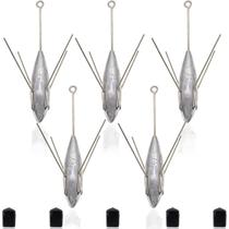 Peso de pesca Zsrivk Sputnik Sinkers, pacote com 5, 85-140 g