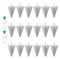 Pesos de pesca QonicFly, pirâmide de 3 onças, 18 unidades com controles deslizantes