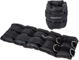 Pesos de tornozelo Amazon Basics ajustáveis de 2,27 kg, par preto