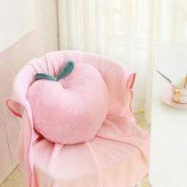 Pêssego rosa fruta falsa pele coelhinha almofada 40 * 35cm de pelúcia decoração