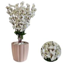 Pessegueiro Cerejeira Artificial + Vaso Polietileno Completo