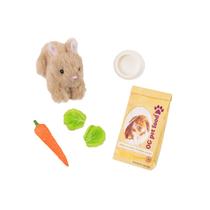 Pet Bunny Set, nossa geração Corbase Cufsdo com comida e tigela