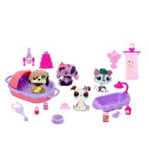 Pet Club Hora Do Banho Com Banheira + 4 Pets + 14 Acessórios Pet Club Hora Do Banho Com Banheira + 4 Pets + 14 Acessórios