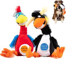 Pet Craft Supply Giggling Puffin &amp Parrot Multi Pack Brinquedos Interativos de Cães com som para grande raça e cães pequenos Soft Chew Pelúcia Dog Toy