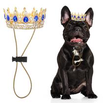 Pet Crown Abbylike Rhinestone King Crown para cachorro e gato azul Pet Crown Abbylike Rhinestone King Crown para cachorro e gato azul