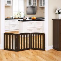 Pet Gate PAWLAND, de madeira, independente, dobrável, 60 cm, 3 painéis Pet Gate PAWLAND, de madeira, independente, dobrável, 60 cm, 3 painéis