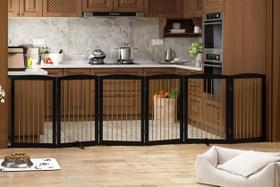 Pet Gate PUPETPO Independente para cães, interior de madeira, 120 cm