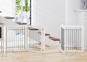Pet Gate Spirich 244 cm de largura 81 cm de altura com porta independente Pet Gate Spirich 244 cm de largura 81 cm de altura com porta independente