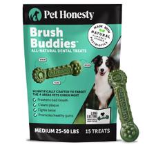 Pet Honesty Brush Buddies Petiscos Dentais para Cães Médios 15 un. Pet Honesty Brush Buddies Petiscos Dentais para Cães Médios 15 un.