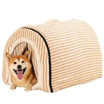 Pet House aconchegante listrada para cães pequenos, quente e confortável Pet House aconchegante listrada para cães pequenos, quente e confortável
