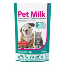 Pet milk 100g leite concentrado cães gatos filhotes vetnil