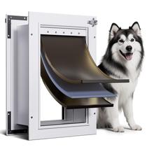 Petcoming Puerta para Perro Grande de Aluminio con 3 Aletas 47x24 cm Hasta 50 kg Petcoming Puerta para Perro Grande de Aluminio con 3 Aletas 47x24 cm Hasta 50 kg
