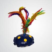 Peteca Artesanal com Penas Coloridas arte 139