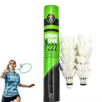 Peteca de Badminton em tubo com 12 unidades, branca