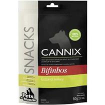 Petisco Bifinhos Snacks Cannix Gizzard Jerkey para Cães 80g