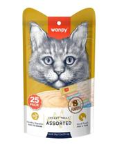 Petisco Cremoso Gatos Wanpy Sabores Sortidos 25uni