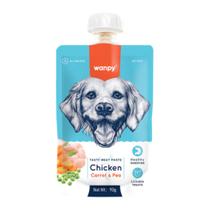 Petisco Cremoso para Cães Wanpy Sachê de Frango , Cenoura e Ervilha 90g