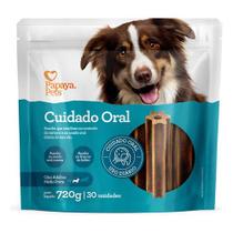 Petisco Dental Cães Porte Médio Papaya 720g 30un Snack Antitártaro Cuidado Oral Diário