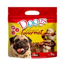 Petisco Doogs Gourmet Ossinhos Médios Sabor Carne 1kg