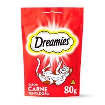 Petisco Dreamies Carne Para Gatos Adultos 80g